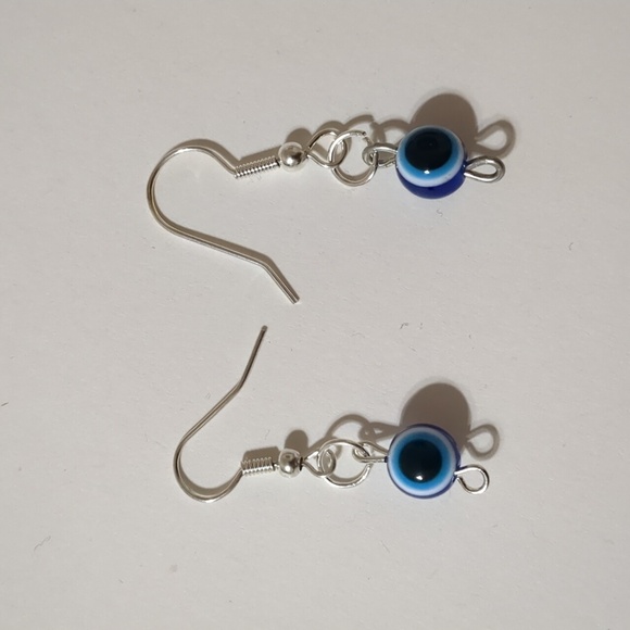 Evil Eye 2 earrings navy blue - Picture 4 of 5